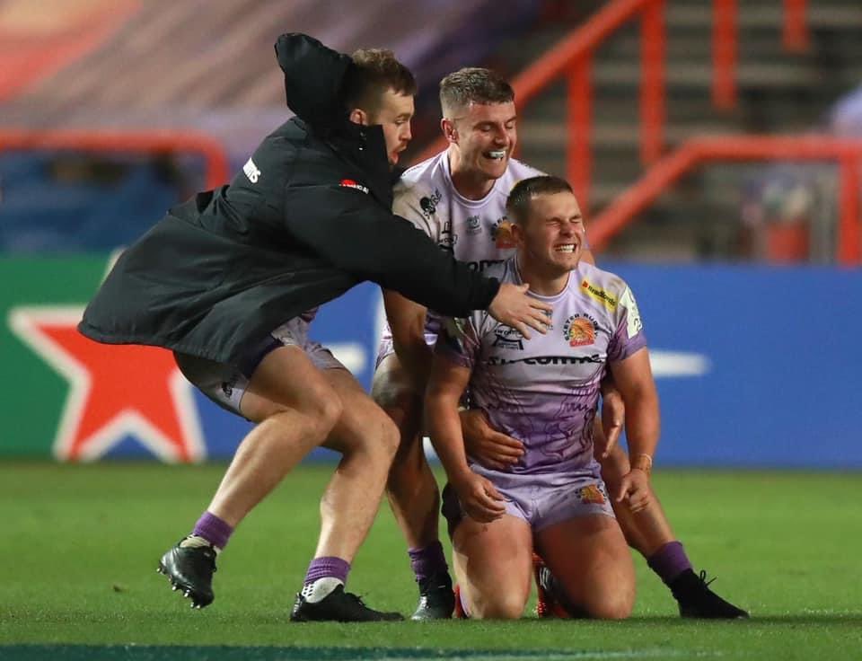 ExeterChiefsSC's tweet photo. Waking up on a Monday and realising your Champions of Europe 🏆 

What awesome pics these are! 

Everyone ready for round 2? 

#letsdothedouble https://t.co/BhZBSI4d5q