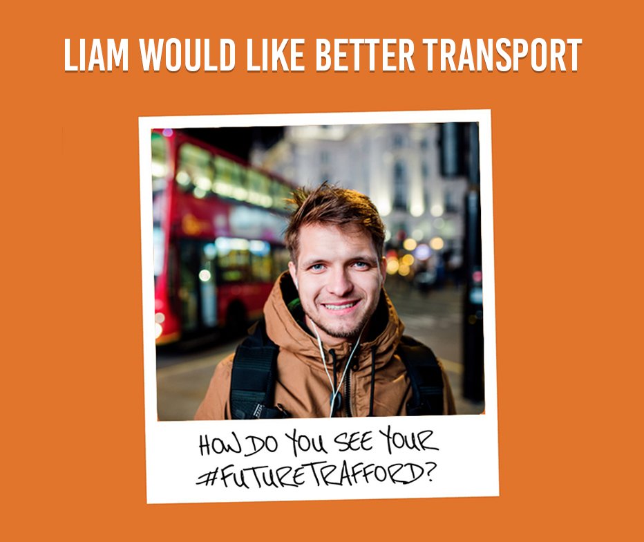 Liam would like to see better #transport and safer roads. How do you see your #FutureTrafford? 🚌🚂🚅

Share your thoughts and ideas and join the #conversation by commenting below👇

Learn more at futuretrafford.com