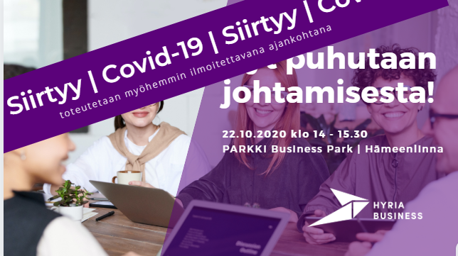 hyriabusiness's tweet photo. TILAISUUS PERUTAAN! Kanta-Häme on tällä hetkellä koronan kiihtymisvaiheessa ja tästä syystä haluamme omalta osaltamme varmistaa mahdollisimman turvallisen työarjen. Siksi olemme nyt päättäneet perua tämän viikon torstaille Business Parkiin suunnitellun tilaisuuden. https://t.co/kPAswRDo5a