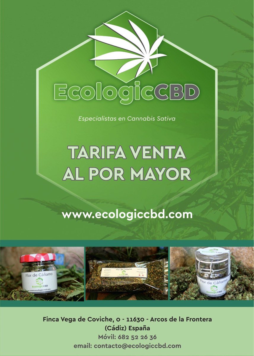 ecologiccbd's tweet image. Desde Ecologic CBD hemos elaborado un catálogo de nuestros productos enfocado a empresas y distribuidores.
Para más información y la realización de compras pueden contactar a través de nuestro correo o por teléfono. 
Carlos: 682 52 26 36
contacto@ecologiccbd.com