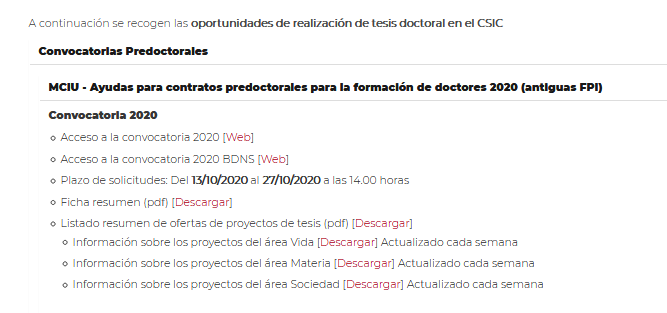 DPE_CSIC's tweet photo. Tienes disponible más información de los más de 100 proyectos de investigación que oferta el @CSIC para la convocatoria #FPI2020 de @AgEInves aquí: https://t.co/rerx0reh8J #BeCSIC https://t.co/jH1EqwZmui