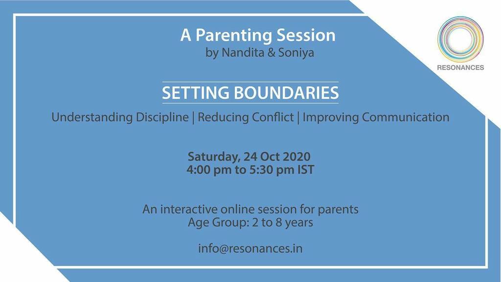 resonancesin's tweet photo. Join us for a parenting session to understand effective ways of establishing discipline with your child.

Children are inherently curious and learning about their environment; and that’s great! But what happens when parents try to set some ground rules? … https://t.co/QfV28G6JMy https://t.co/82uc3Cw6tP