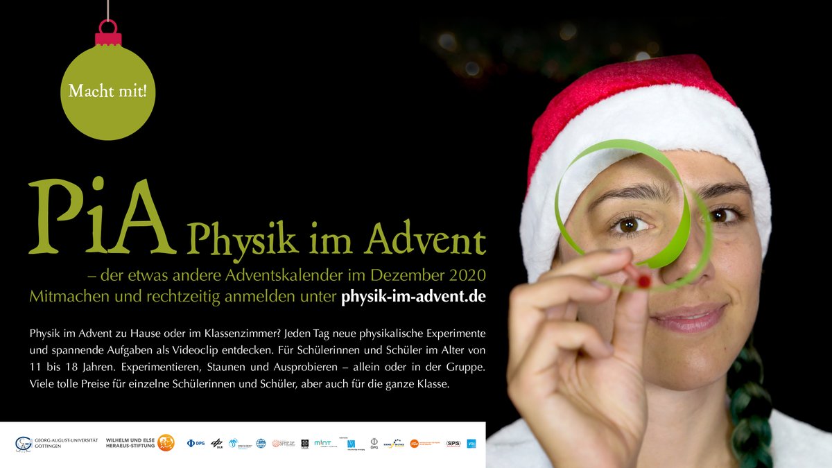 Endlich ist es wieder soweit: Die "PiA - #PhysikIAdvent" Vorbereitungen laufen. 
Poster &amp; Flyer kostenlos bestellen:
physik-im-advent.de/contact
Download:
physik-im-advent.de/media

Bitte informiert Eure SuS, KollegInnen, FreundInnen, Familien!

#MINT #Physik #Bildung #Adventskalender