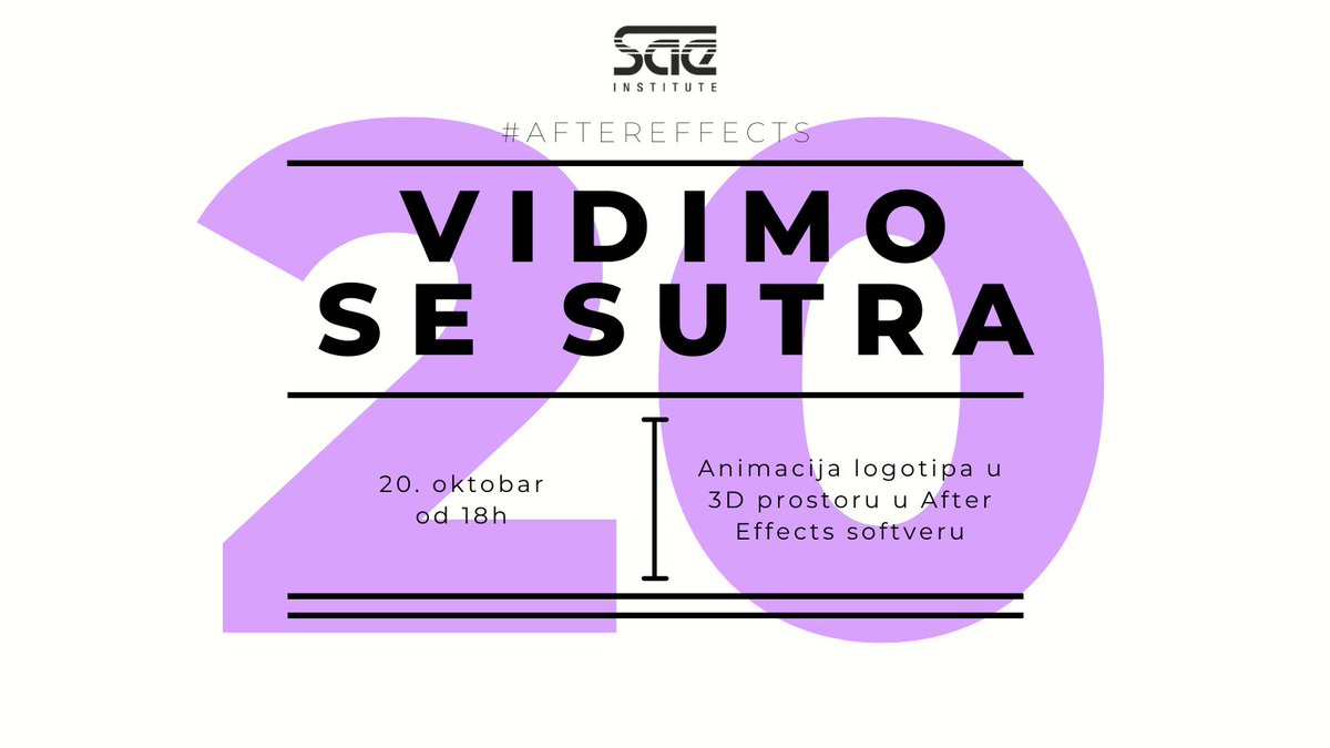 SaeBelgrade's tweet image. Događaj je otvoren za sve, a prijave su na: bit.ly/2GAxUdH

#wearesae #aftereffects #livetutorial #tutorial #onlinevent #onlinedogadjaji #saeinstitute #saebelgrade #kursevi #onlinekurs