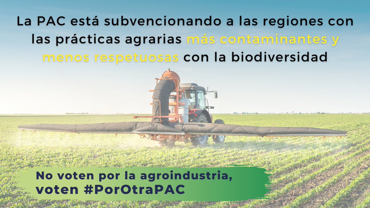 entre_tantos's tweet photo. La #PAC ha promovido la agricultura más industrial y perjudicial para la naturaleza, contribuyendo a vaciar los campos
Por eso desde @PorOtraPAC reclamamos alos eurodiputados/as que voten por una PAC que cuide: 
👩‍🌾El mundo rural
🦋La naturaleza
🌍El clima
#PorOtraPAC
#FutureofCAP https://t.co/hNNsbkh5SN