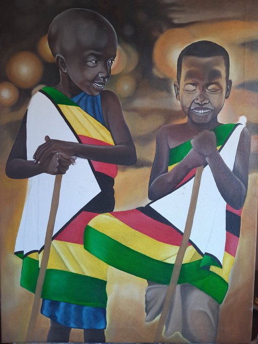 “How are you Sir. My name is Lenore. I made this painting for you as a gift. It is titled A PRAYER OF HOPE.“ Thank you Lenore, I appreciate your kindness. All these paintings will belong to the people of Zimbabwe, I am only a custodian. They will represent our journey traveled.