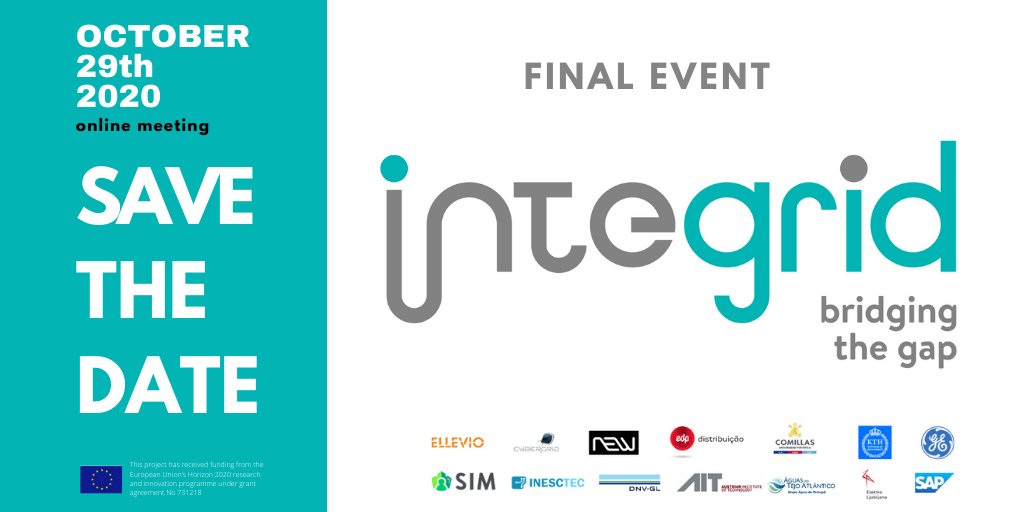 #SaveTheDate: Join us on Oct 29th! We will be hosting <a href="/integridproject/">InteGrid H2020</a> online final event 😃More info coming soon ‼️