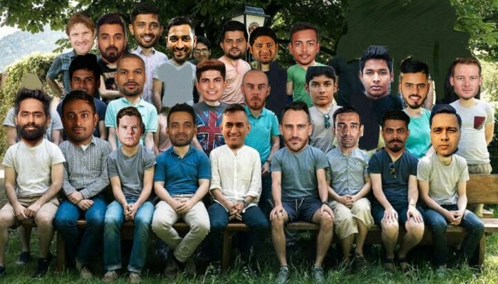 cricfast7's tweet photo. Here's a group photo of all legends of our academy...❤🐐

#dhoni #CSKvsRR 
#KXIPvsMI #rohit
Retweet appreciated.👍 https://t.co/17zJ1kAzuS