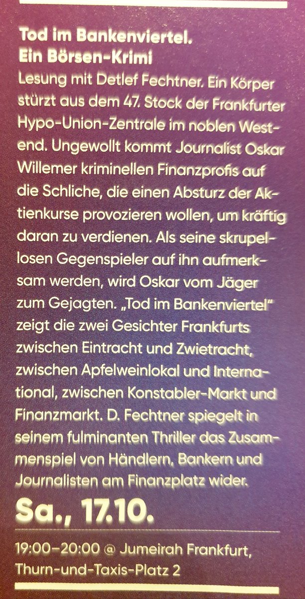 AjpmNews's tweet photo. Der @societaets_vlg veranstaltete eine #Lesung von #Detlef #Fechtner, ehemals @fr, jetzt @boersenzeitung. Basierend auf seiner #Erfahrung als #Finanzjournalist schrieb er einen #Krimi aus dessen 1. und 3. Kapitel er vorlas. Danach folgten gute #Fragen und noch bessere #Antworten. https://t.co/1zEhvsX7c4