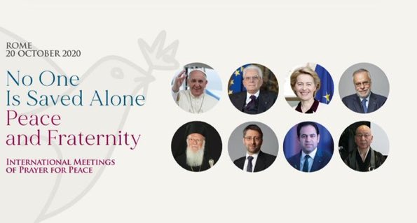 valregnier's tweet photo. « Personne ne se sauve seul - Paix et Fraternité » Rencontre internationale pour la Paix mardi 20 octobre avec @Pontifex_fr et Andrea #Riccardi entre autres... Suivez-nous en direct à 16.30 sur @santegidionews et @KTOTV https://t.co/LtYvDcEQdY