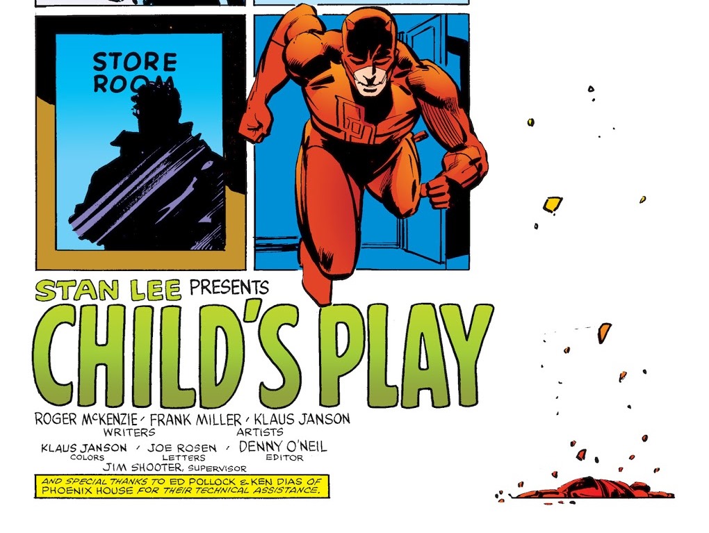 One last thing, DD #183 was also written by Roger McKenzie and Frank Miller. This issue, however, was originally meant to be published in Daredevil #167, but ran afoul of the comics code. It was re-worked and presented here under Code guidelines.