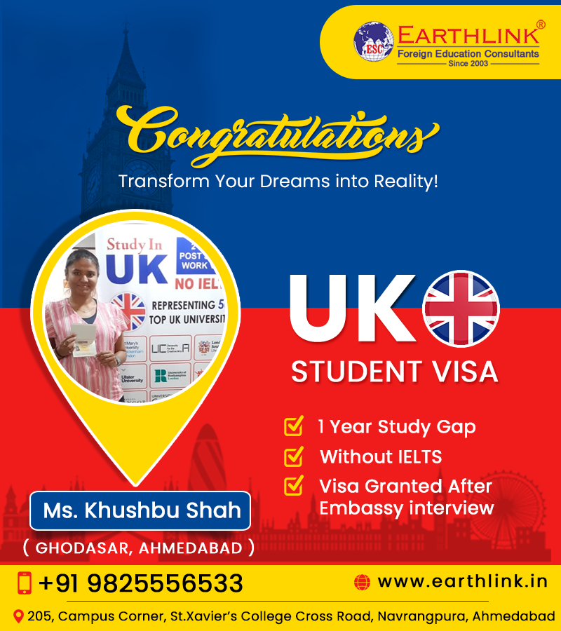 Earthlink_edu's tweet photo. Congratulations Ms. Khushbu Shah for getting #UK student visa without IELTS with 1 year study gap.

📞 Call Now: +9198255 56533
🌐 Visit: https://t.co/0yZ9HZ0Aj0

#ukstudy #ukstudyvisa #ukstudygram #ukstudyvisa #ukstudyabroad #ukstidylife #ukstudyvisaapproved #studyinuk #uk https://t.co/6oNS2ZDDpX
