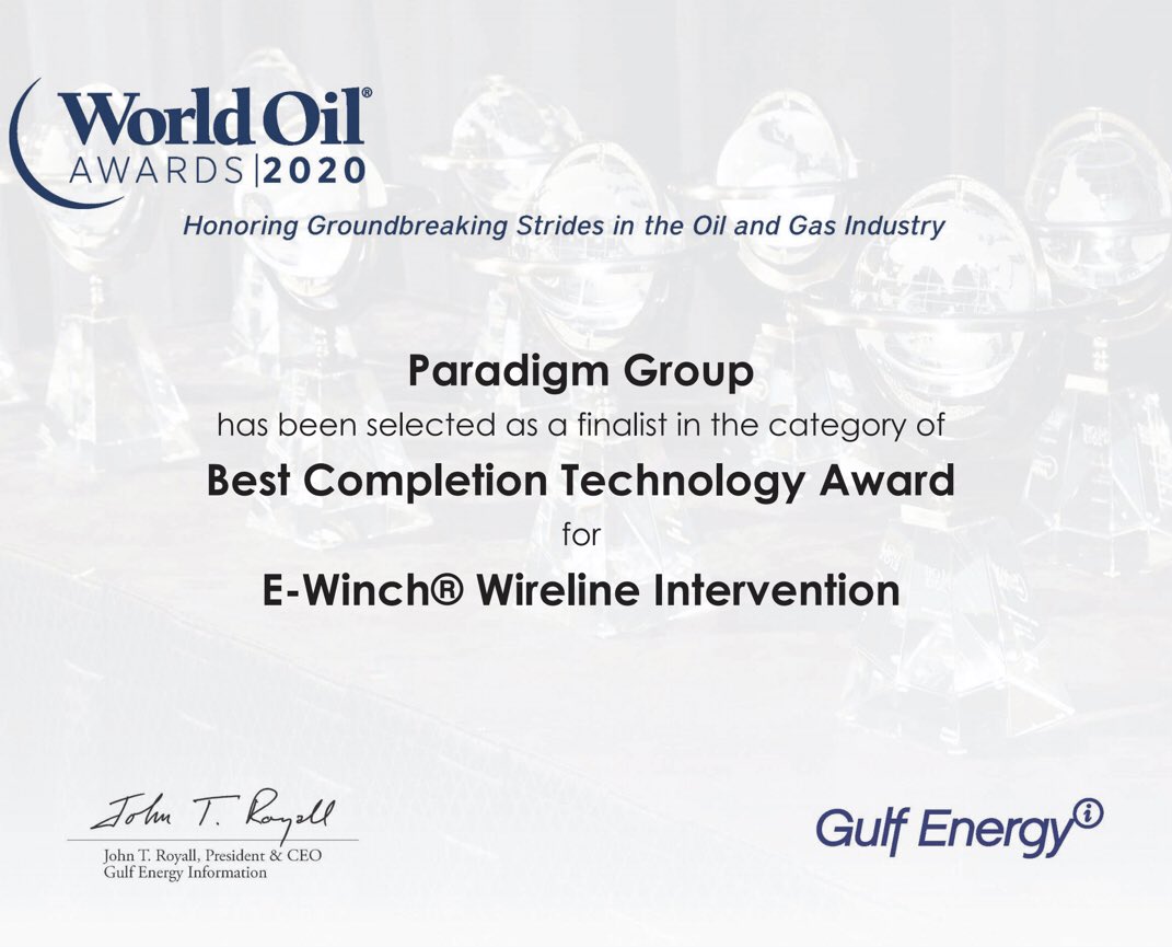 We’re proud finalists of the World Oil Awards 2020 with our E-Winch® Wireline Intervention for the Best Completion Technology Award. Our E-Winch® technology and well intervention winches offer zero-line breakage with enhanced global line management which is truly revolutionary!