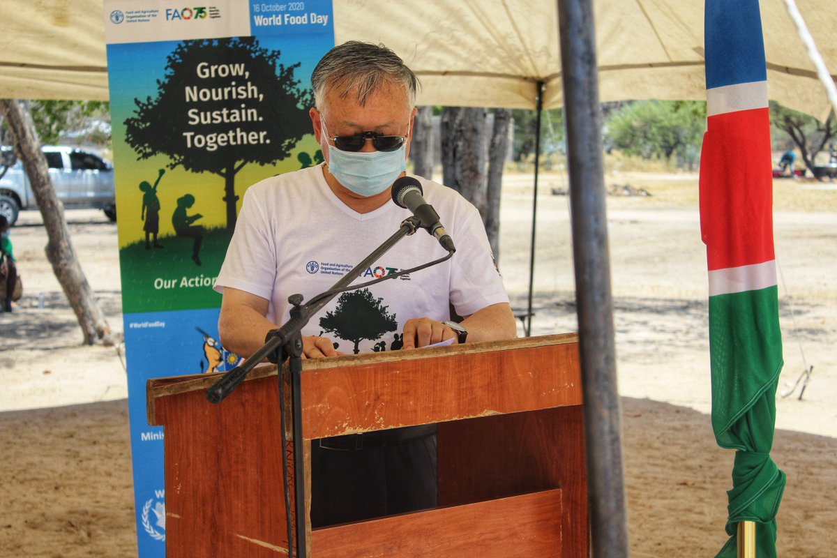 FAONamibia's tweet photo. This year's #WorldFoodDay was celebrated in #Odibo in the #Ohangwena region under the theme "Grow, Nourish, Sustain. Together. Our Actions Are Our Future."
The event was graced by various dignitaries, including #MAWLR Deputy Minister Hon. Anna Shiweda & @UNNamibia RC @SenPang_UN https://t.co/TvXjqvSkaS