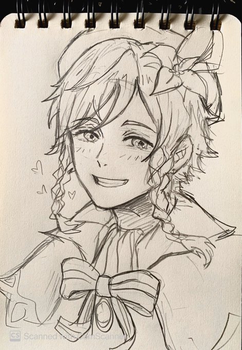 yeah i can't roll him but i CAN sketch him badly during class ?? #GenshinImpact 