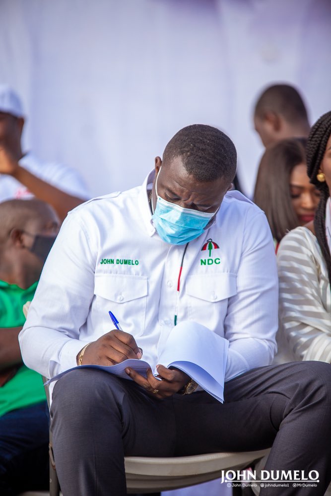 John Dumelo (white shirt) during Ayawaso West campaign launch