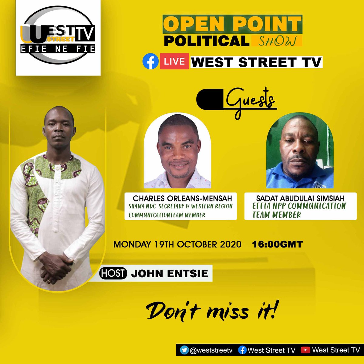 WestStreetTV's tweet photo. Don't miss this today on West Street TV

#WestStreetTV #OpenPointPoliticalShow https://t.co/D4oIZ1zwHU