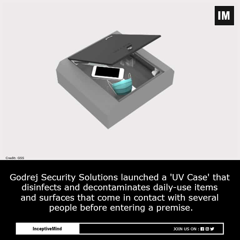 Inceptive_Mind's tweet image. Godrej launches UV Case that helps sanitize daily-use items before use.
#godrej #uvcase #disinfects #decontaminate #inceptivemind