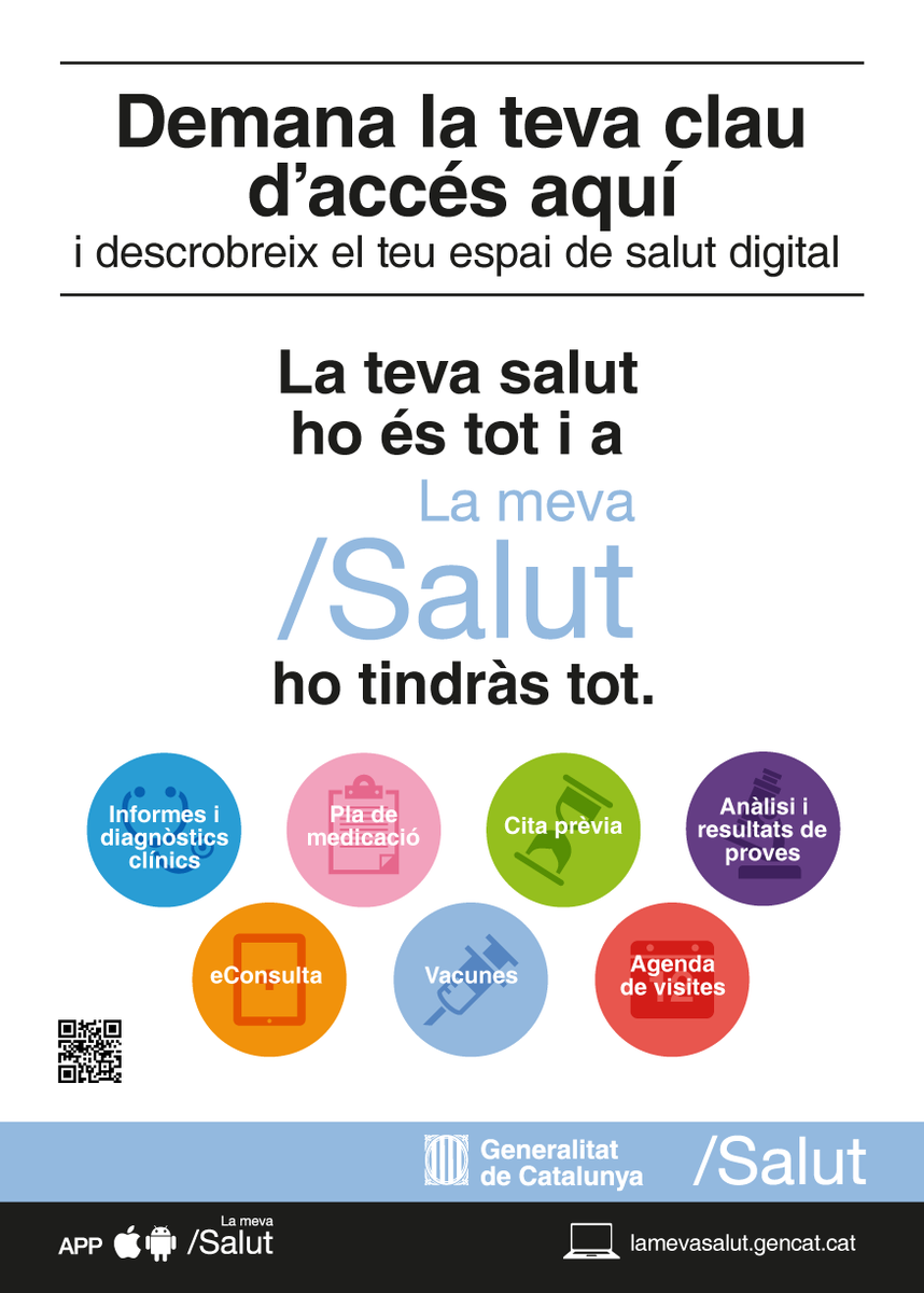 caprogerflor's tweet photo. A #LaMevaSalut podràs accedir a tots els resultats de les teves proves, accedir a informes o descarregar-te la teva baixa laboral, no esperis més, entra-hi: https://t.co/ELPVGZoOiQ https://t.co/arknrVmfPT