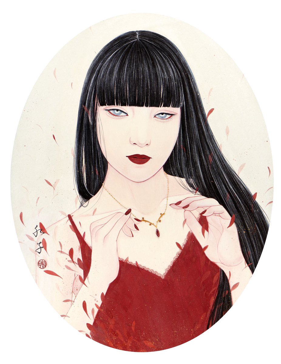 「#この7文字を見ただけで心ときめく人がRTしてくれる

ぱっつんロング 」|丁子紅子　〜Choji Beniko〜のイラスト
