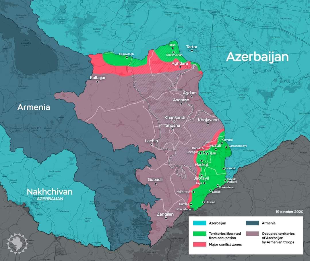 1. Azerbaijan continues the liberations of its lands and here are the new villages that joined the list. 
#StopArmenianAggression  
#StopArmenianOccupation  
#KarabakhisAzerbaijan 
#Jabrayil