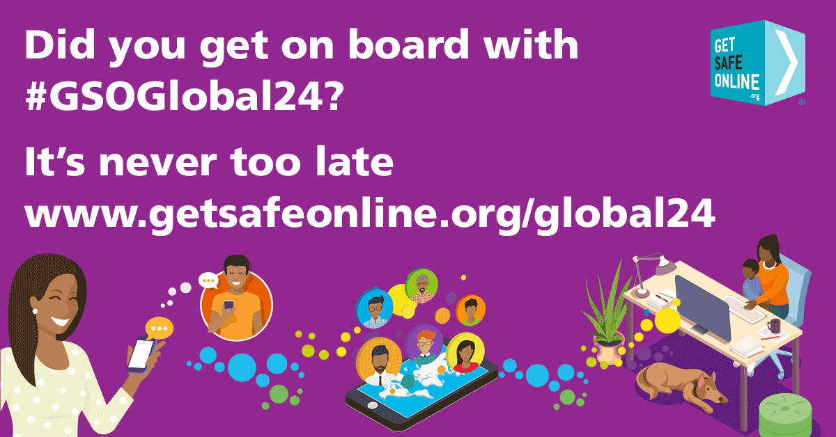 GetSafeOnline's tweet photo. Whether you caught up with our fantastic @GetSafeOnline #Global24 event or not, it's always good to have online safety tips on hand to help protect yourself, and pass on to others. Check out our Online Survival Guide https://t.co/XRURd4hW0q https://t.co/t5C3OAF1D4