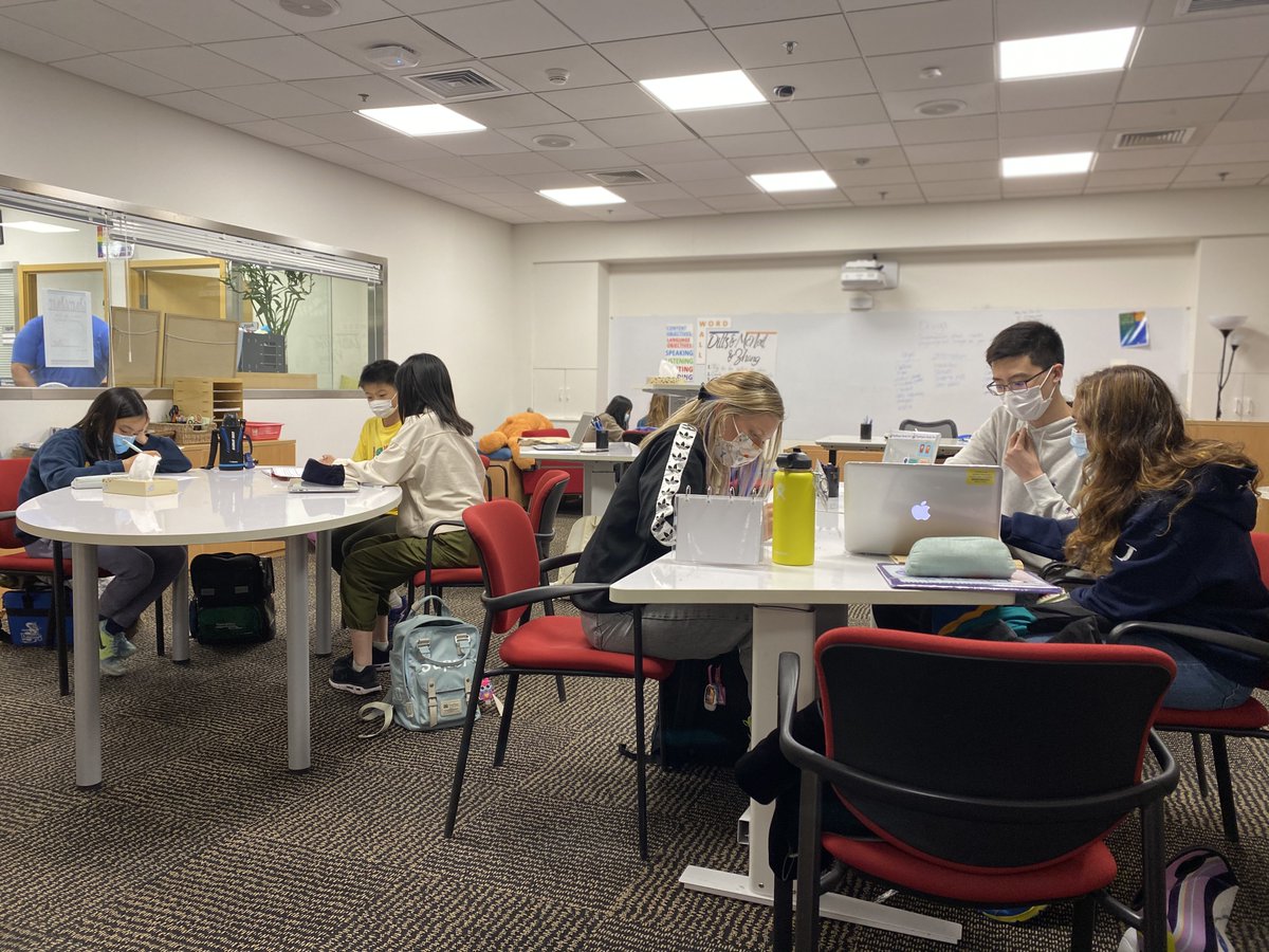 Today I am lucky enough to get to hang out at the #learnISB Peer Tutoring Center.  I love to eavesdrop on mixed age group activities. There are a lot of smiles and learning happening in this room.