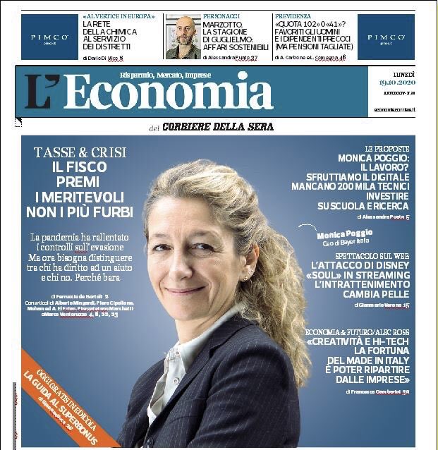 “Scuola e ricerca. Facciamole funzionare o l’Italia non cresce”. Oggi su <a href="/L_Economia/">Corriere L'Economia</a> in copertina il nostro CEO <a href="/MonPog/">Monica Poggio</a>, con una intervista dedicata a formazione e lavoro. “Mancano 200 mila tecnici, più formazione tecnica e digitale in aula” #19ottobre #edicola