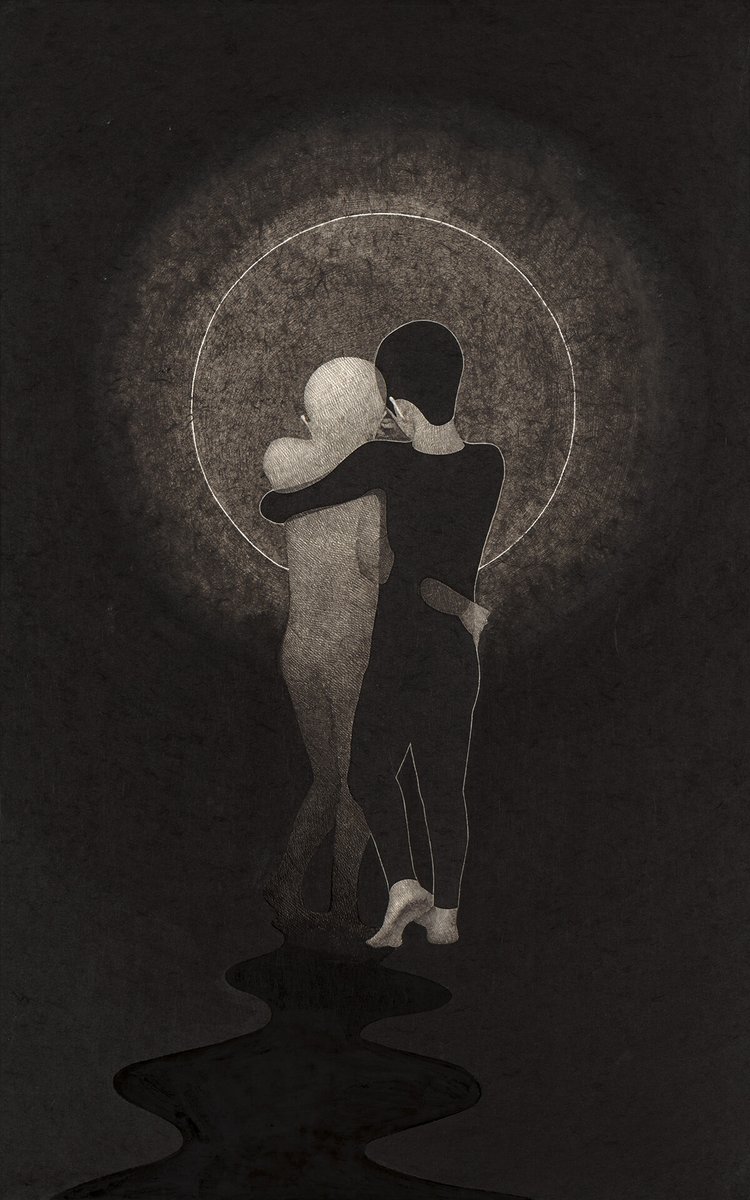 nettculture's tweet photo. Amazing ink drawings from Daehyun Kim (Moonassi) at https://t.co/YYA5PrFGhO "Goodbye to romance", ink on paper, 76 x 49 cm, 2019, © Daehyun Kim #art #DaehyunKim #Moonassi #illustrator #InkDrawings https://t.co/xWqEq7pUsc
