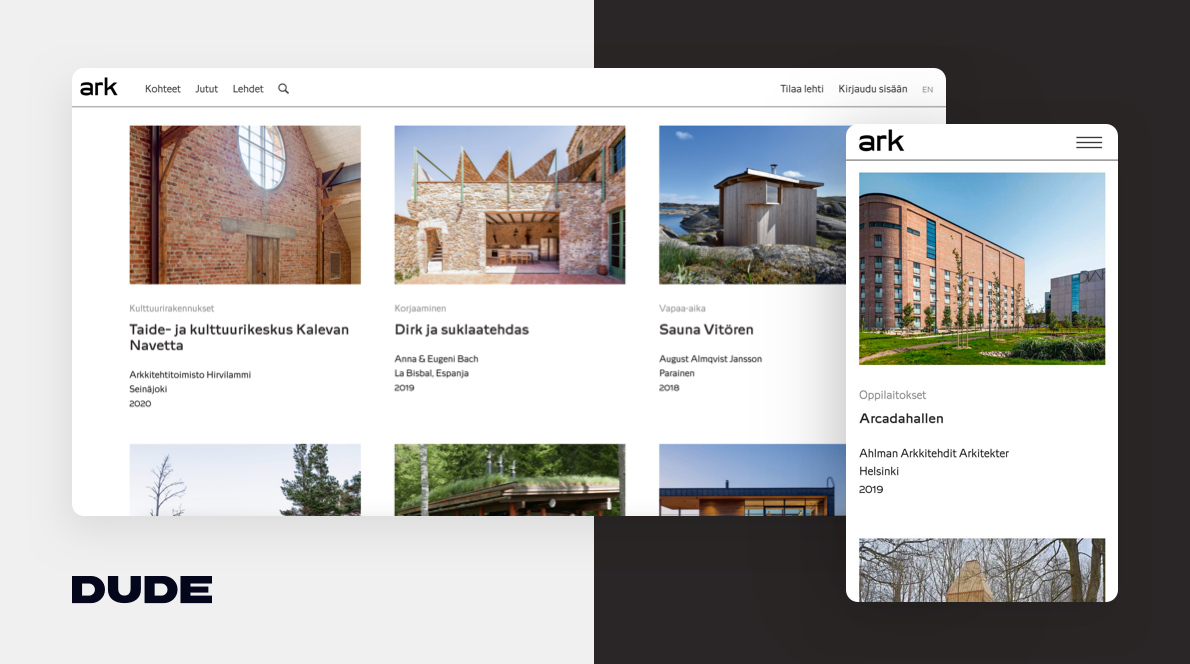 dudetoimisto's tweet photo. Meillä oli suuri kunnia päästä auttamaan @ARK_Review lehteä ottamaan uusi harppaus yli vuosisadan mittaisessa historiassaan, kun artikkelit ja näköislehdet tuotiin kattavammin verkkoon.
https://t.co/AAv5OrEPqm
#arkkitehtilehti #finnisharchitecturalreview #wpfi #webdevfi https://t.co/p21n304SsA