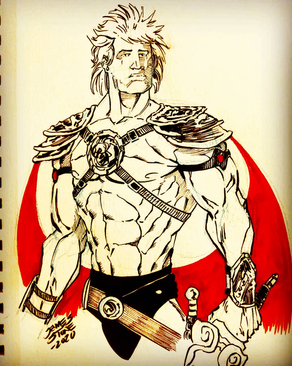 JamesLeeStone's tweet photo. #HeMan Day 18 @dolphlundgren @Schwarzenegger
#eternia #castlegrayskull
#mastersoftheink #motu @masters #mastersoftheuniverse #sketchbook #sketch #pensketch #kuretake #zigpen #mangaka #brushpen #lineart #pencilsketch #illustration #makeart #openforcommissions https://t.co/Lbfe7O2XrT