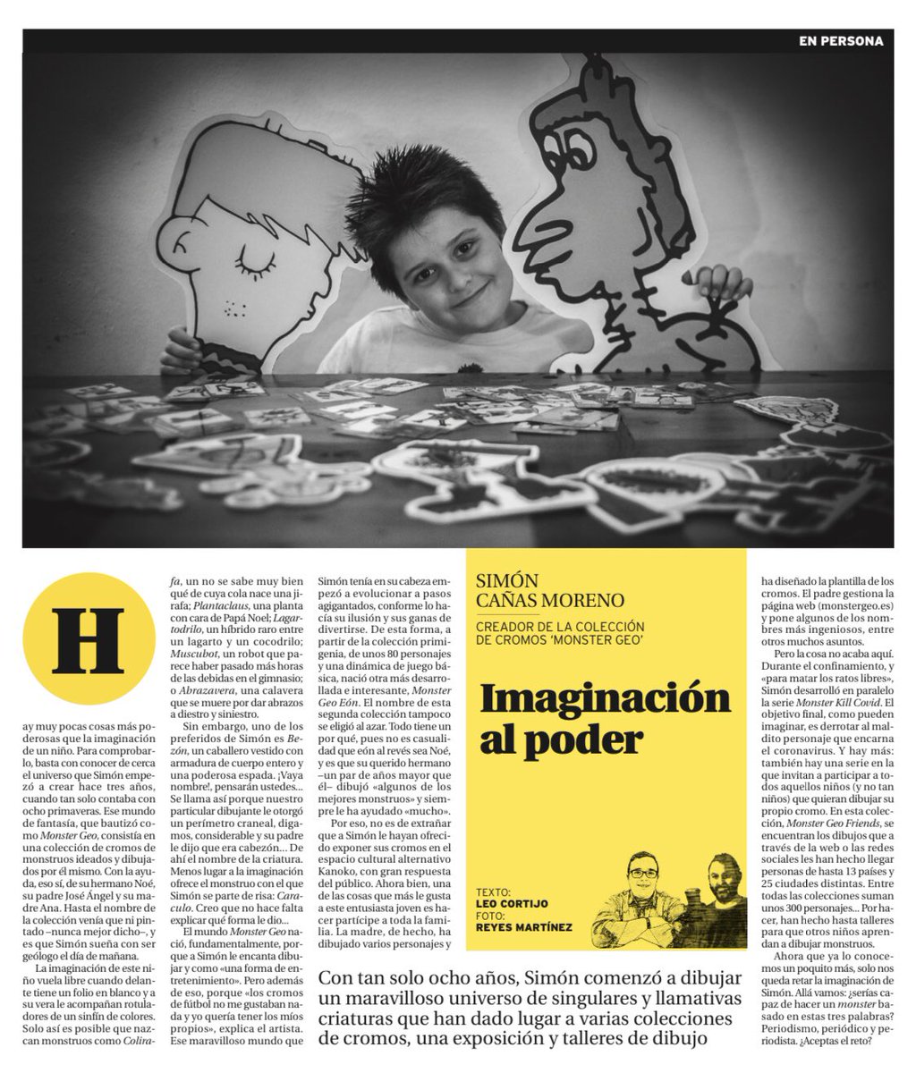 Esta semana en <a href="/tribunadecuenca/">La Tribuna de Cuenca</a>, «Imaginación al poder», con Simón Cañas, creador de la colección de cromos ‘Monster Geo’ latribunadecuenca.es/Noticia/ZF69A5… vía <a href="/tribunadecuenca/">La Tribuna de Cuenca</a>