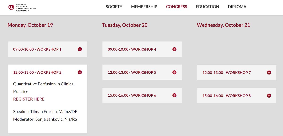 sonja_janx's tweet photo. JOIN US!
The ESCR 2020 Workshop 2 - “Quantitative Perfusion in Clinical Practice” begins in 1 hour! (12:00-13:00 CEST). Join us to learn more about quantitative perfusion by great speakers Dr. Tilman Emrich and Dr. Mitchel Benovoy.
#quantitativeperfusion #whyCMR #ESCR #ESCR2020 https://t.co/P6km2HLtE3