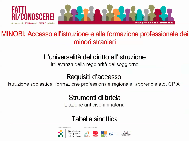 CSP_live's tweet photo. Manuela Consito @unito: "Relativamente ai minori, emergono norme chiare sui diversi gradi o livelli di istruzione, ma meno chiara è la loro applicazione da parte degli istituti scolastici".
#FondazioneCSP #webinar #FattiRiconoscere #PersoneCSP #InclusioneCSP https://t.co/9fFez6wZpi