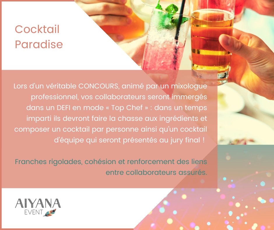 AiyanaEvent's tweet photo. || 🚨Activités INNOVANTES, variées et efficaces  🎯🥇 ||
Nos TEAM BUILDING uniques vous transportent dans des univers auxquels vous n'auriez jamais pensé !

Retrouvez tous nos team building ici 
⬇️⬇️⬇️
https://t.co/lz2ngHRlTg

#aiyana #event #valence #agence #evenementiel https://t.co/1czvVElTXy
