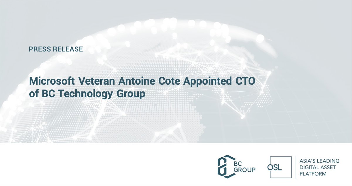 We're pleased to name 12-year Microsoft vet Antoine Cote Chief Technology Officer of BC Technology Group.

Great things to come! 🎉🎉Full release here:

osl.com/en/in-the-news…