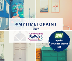 Reworkcharity's tweet photo. Community RePaint is interested in seeing photos of your paint projects, whether it be #upcycling, #decorating or community #murals… keep an eye out for their campaign, #MyTimeToPaint next week, for a chance to win a £25 paint voucher. @Comm_RePaint https://t.co/WXLo7sm9H4