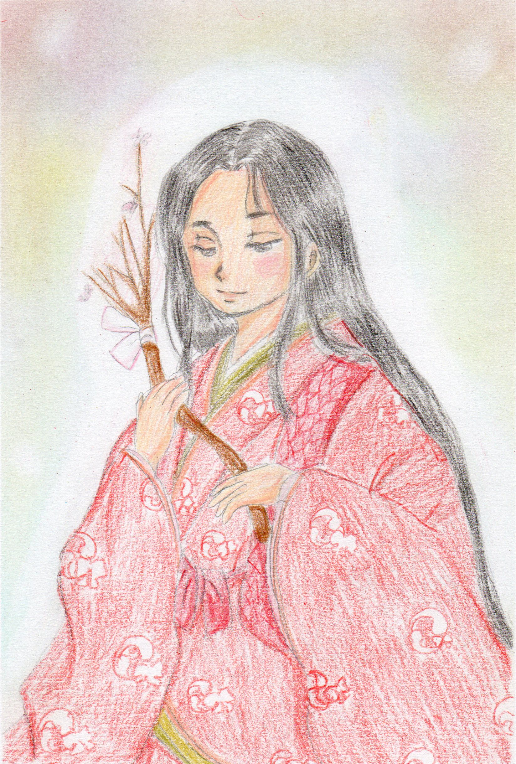 小越千勢 イラスト 源氏物語ではありませんが 平安時代モチーフです 花や小枝に 恋文を結んで渡す方法って なんかあこがれてしまうんですよねぇ Lineも便利でいいですけれど イラスト好きな人と繋がりたい イラスト 絵描きさんと繋がりたい