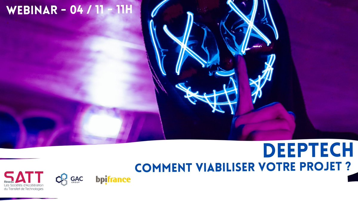 GAC_Group's tweet photo. [WEBINAR] : comment viabiliser un projet d’innovation de rupture ? RDV Mercredi 04 Novembre à 11h avec @ReseauSATT et @Bpifrance pour en parler ! #innovation #rupture #frenchtech https://t.co/m7ZipUph4h https://t.co/qEKnj32LaM