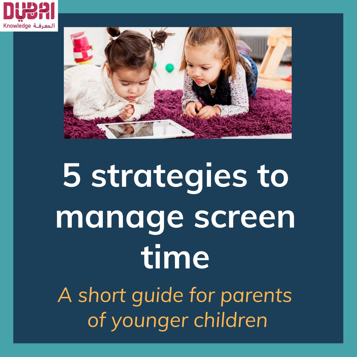 KHDA's tweet image. 5 strategies to help you manage your children's screentime. See our friends at @RCN_AUS for more info: raisingchildren.net.au/preschoolers/p…
What's worked for you? Reply below 👇
