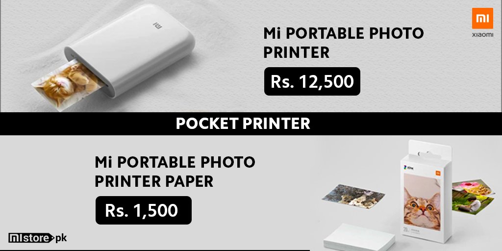 MistorePk's tweet photo. A pocket sized printer!!๐๐
Click a photo & print it instantly with our compact, portable and powerful Mi Portable Photo Printer.
Learn more: https://t.co/Ng8wGhTF0n
#MiPortablePhotoPrinter #MistorePakistan https://t.co/XFxvvDFYWX