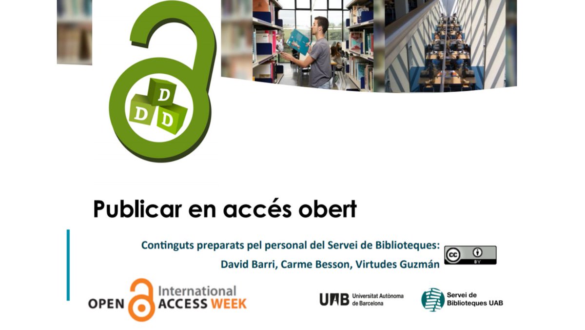 bibliotequesUAB's tweet photo. 🧑💻La segona formació a les @bibliotequesUAB amb motiu de la #OAWeek2020: "Publicar en accés obert" (dc. 21 a les 12 h).
Apunta’t! Inscripció a: https://t.co/KhFqZwzZbN.
#CienciaObertaUAB #AccesObertUAB #OpenAccessUAB #OpenAccess #AccesObert #ScientificOutputs https://t.co/IVJQm8W1ky
