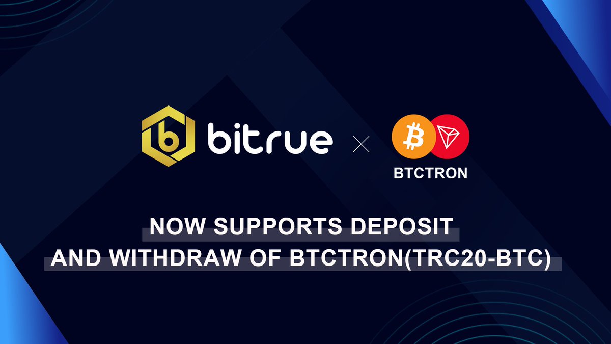justinsuntron's tweet image. 📢@BitrueOfficial now supports deposit and withdraw of #BTCTRON(#TRC20-#BTC)