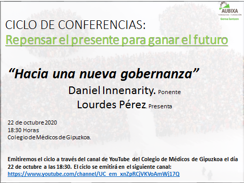 comgipuzkoa's tweet photo. @AubixaF retoma la organización de los Diálogos de ética, humanismo y ciencia con esta primera charla que retransmitiremos por nuestro canal youtube este jueves 22 de octure a las 18:30 horas. ¡No te la pierdas!
#comgi #Humanismo #COVID19 https://t.co/l0O71R9vns