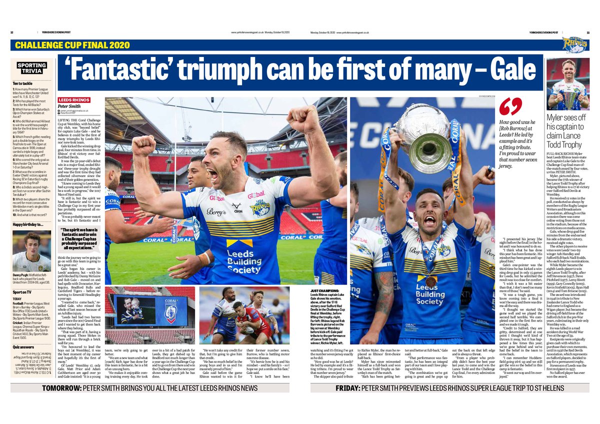 I'll ask thi again...does tha like rrrrrrrrugby league? Good, because so do we at the @YEPSportsdesk especially when @leedsrhinos win another big final @PeterSmithYEP at the wheel.