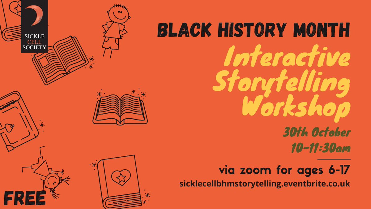 ThisSCLife's tweet photo. This looks great - Sickle cell society @SickleCellUK are running a #BlackHistoryMonth #BHM2020 Interactive Storytelling Workshop with Usifu Jalloh for young people aged 6-17. Sign up here: https://t.co/UVqDnuXgGd #sicklecell #storytelling #halfterm #create https://t.co/JXo0uhKPB6