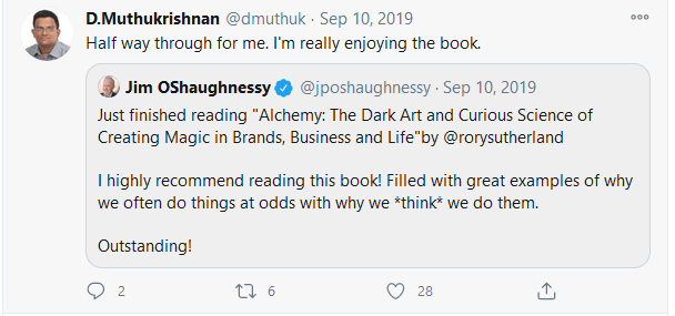 The Best Books Suggestions by  @dmuthuk SirValuable Lessons and Learning for sure Put my lot's of hardwork to prepare list1. Alchemy: The Dark Art and Curious Science of Creating Magic in Brands, Business, and Life  https://amzn.to/35isYTE 