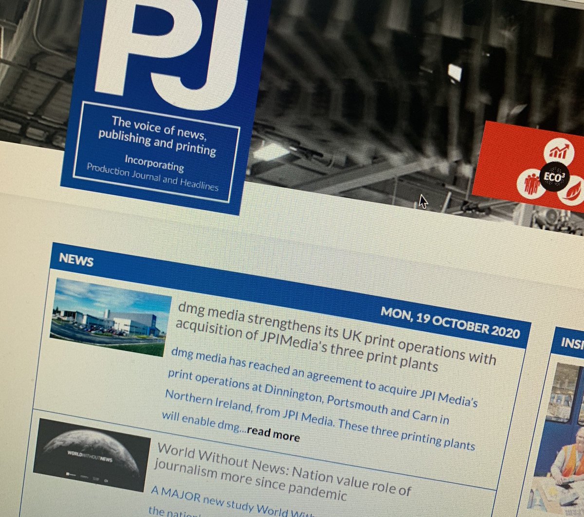 dmg media acquires all three JPIMedia print plants - more detail at pjnews.co.uk