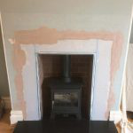 Next, a rustic brick chamber was built into the fireplace and this type of brick gives a lovely warm background to a wood burner. fd2.uk/2th56k1

 #FireReplacement #Fitting #Design