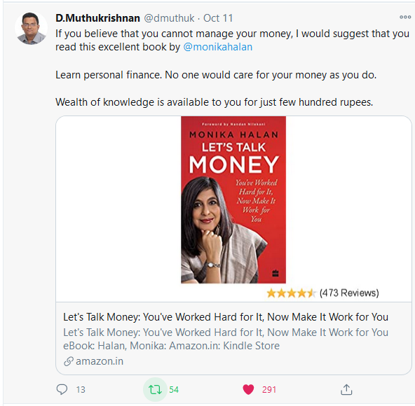 12. Let's Talk Money by  @monikahalan  https://amzn.to/35cv2fF 